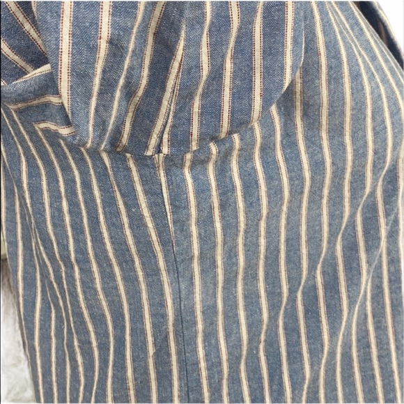 SHEIN Blue/White Striped Open Front Blazer - Picture 5 of 15